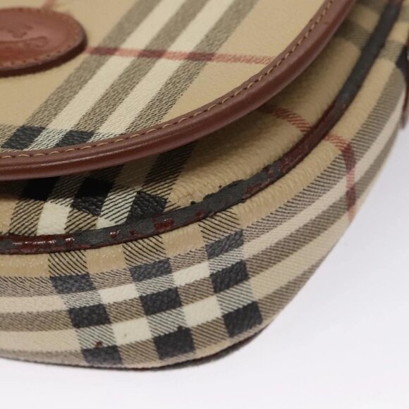 Burberrys Nova Check Shoulder Bag PVC Leather Beige Auth 110021 - Picture 4 of 16